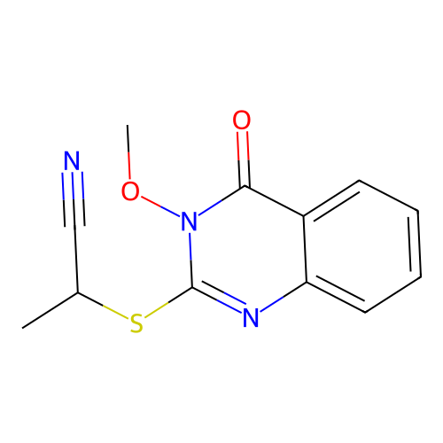 2-[(3-Methoxy-4-oxo-3,4-dihydroquinazolin-2-yl)sulfanyl]propanenitrile structure