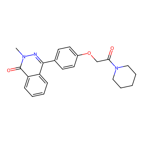 2-methyl-4-(4-(2-oxo-2-(piperidin-1-yl)ethoxy)phenyl)phthalazin-1(2H)-one structure