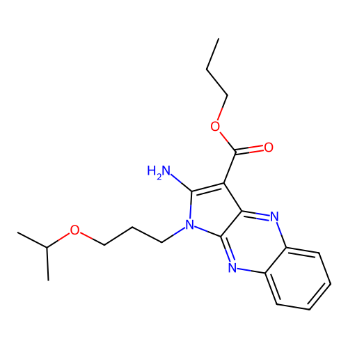 propyl 2-amino-1-(3-isopropoxypropyl)-1H-pyrrolo[2,3-b]quinoxaline-3-carboxylate structure