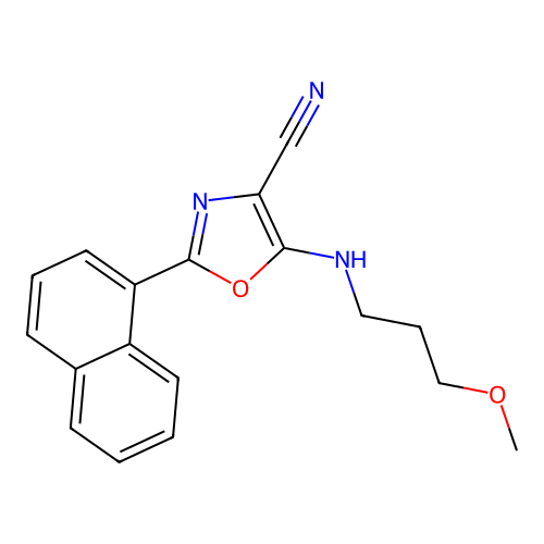 5-((3-Methoxypropyl)amino)-2-(naphthalen-1-yl)-1,3-oxazole-4-carbonitrile structure