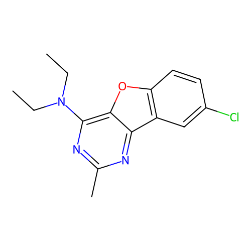 8-chloro-N,N-diethyl-2-methyl[1]benzofuro[3,2-d]pyrimidin-4-amine structure