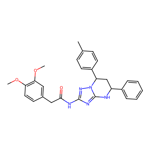 2-(3,4-dimethoxyphenyl)-N-(5-phenyl-7-(p-tolyl)-4,5,6,7-tetrahydro-[1,2,4]triazolo[1,5-a]pyrimidin-2-yl)acetamide structure