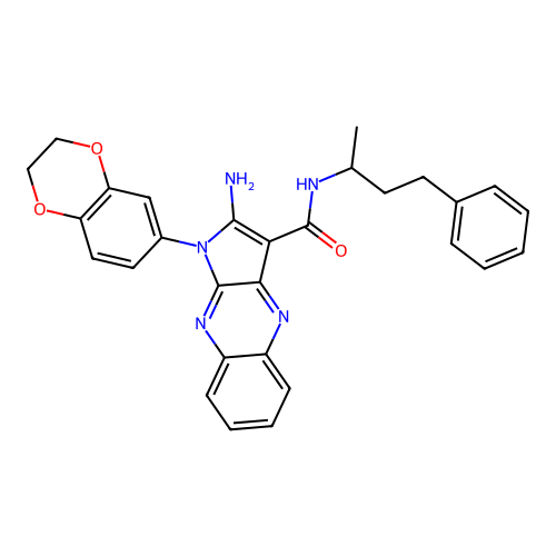 2-amino-1-(2,3-dihydro-1,4-benzodioxin-6-yl)-N-(4-phenylbutan-2-yl)-1H-pyrrolo[2,3-b]quinoxaline-3-carboxamide structure