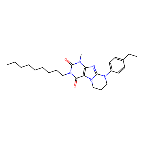 9-(4-ethylphenyl)-1-methyl-3-nonyl-6,7,8,9-tetrahydropyrimido[2,1-f]purine-2,4(1H,3H)-dione structure
