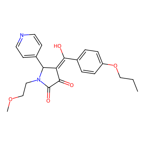 3-hydroxy-1-(2-methoxyethyl)-4-(4-propoxybenzoyl)-5-(pyridin-4-yl)-1H-pyrrol-2(5H)-one structure