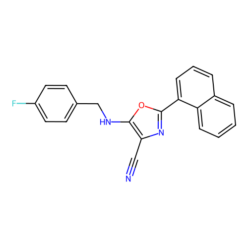 5-[(4-Fluorobenzyl)amino]-2-(naphthalen-1-yl)-1,3-oxazole-4-carbonitrile structure