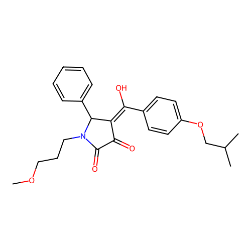 3-hydroxy-4-(4-isobutoxybenzoyl)-1-(3-methoxypropyl)-5-phenyl-1H-pyrrol-2(5H)-one structure