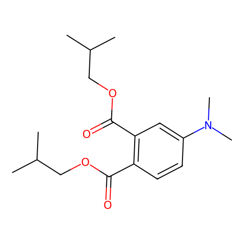 Bis(2-methylpropyl) 4-(dimethylamino)phthalate structure