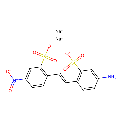 5-amino-2-(2-(4-nitro-2-sulphophenyl)vinyl)benzenesulphonic acid, sodium salt structure