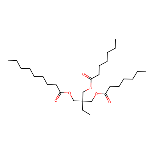 2,2-Bis(((1-oxoheptyl)oxy)methyl)butyl nonan-1-oate structure