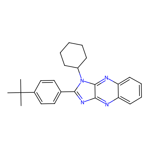 2-(4-tert-butylphenyl)-1-cyclohexyl-1H-imidazo[4,5-b]quinoxaline structure