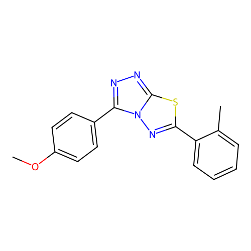 3-(4-Methoxyphenyl)-6-(2-methylphenyl)[1,2,4]triazolo[3,4-b][1,3,4]thiadiazole structure