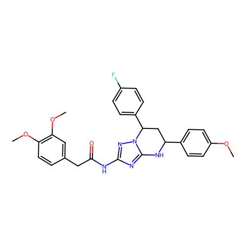 2-(3,4-dimethoxyphenyl)-N-(7-(4-fluorophenyl)-5-(4-methoxyphenyl)-4,5,6,7-tetrahydro-[1,2,4]triazolo[1,5-a]pyrimidin-2-yl)acetamide structure