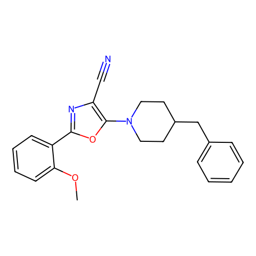 5-(4-Benzylpiperidin-1-yl)-2-(2-methoxyphenyl)-1,3-oxazole-4-carbonitrile structure