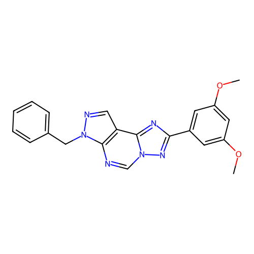 7-benzyl-2-(3,5-dimethoxyphenyl)-7H-pyrazolo[4,3-e][1,2,4]triazolo[1,5-c]pyrimidine structure