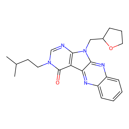 3-(3-Methyl-butyl)-11-(tetrahydro-furan-2-ylmethyl)-3,11-dihydro-1,3,5,10,11-pentaaza-benzo[b]fluoren- 4-one structure