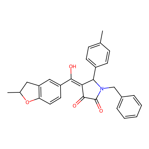 1-benzyl-3-hydroxy-4-(2-methyl-2,3-dihydro-1-benzofuran-5-carbonyl)-5-(4-methylphenyl)-2,5-dihydro-1H-pyrrol-2-one structure