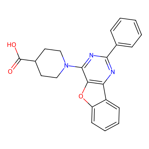 1-(2-Phenylbenzofuro[3,2-d]pyrimidin-4-yl)piperidine-4-carboxylic acid structure