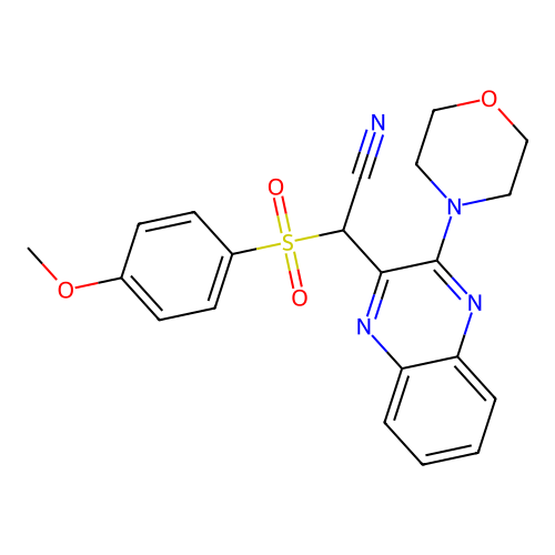 [(4-Methoxyphenyl)sulfonyl][3-(morpholin-4-yl)quinoxalin-2-yl]acetonitrile structure