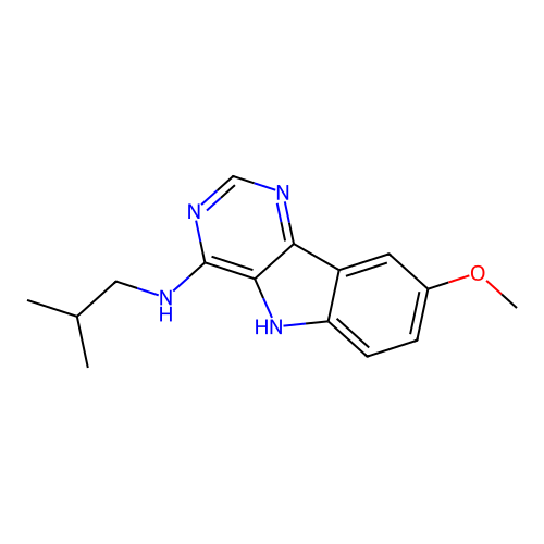 8-methoxy-N-(2-methylpropyl)-5H-pyrimido[5,4-b]indol-4-amine structure