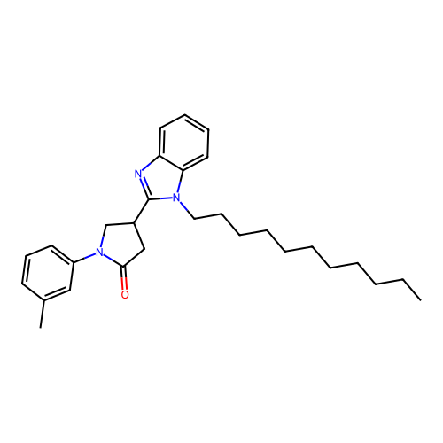1-(3-methylphenyl)-4-(1-undecyl-1H-benzimidazol-2-yl)pyrrolidin-2-one structure