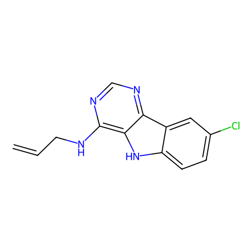 Allyl-(8-chloro-5H-pyrimido[5,4-b]indol-4-yl)-amine structure
