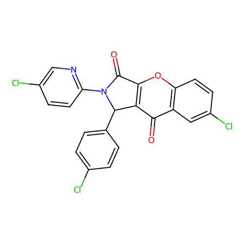 7-chloro-1-(4-chlorophenyl)-2-(5-chloropyridin-2-yl)-1,2-dihydrochromeno[2,3-c]pyrrole-3,9-dione structure