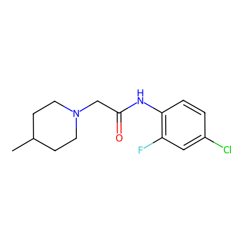 N-(4-chloro-2-fluorophenyl)-2-(4-methylpiperidin-1-yl)acetamide structure