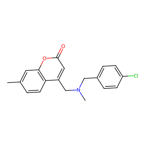 4-[[(4-Chlorophenyl)methyl-methylamino]methyl]-7-methylchromen-2-one structure