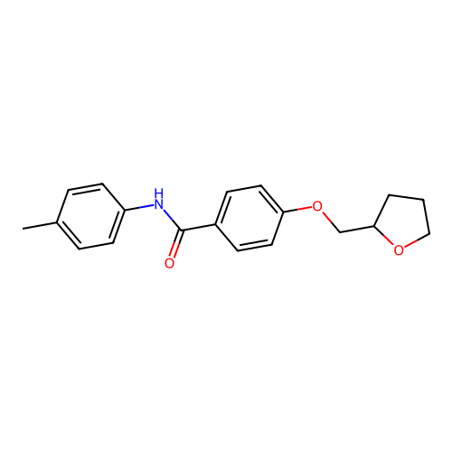N-(4-methylphenyl)-4-(tetrahydrofuran-2-ylmethoxy)benzamide structure
