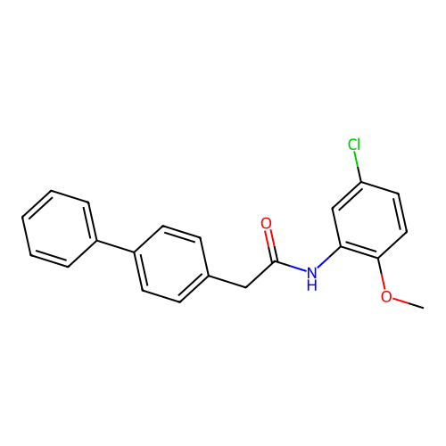 N-(5-chloro-2-methoxyphenyl)-2-(4-phenylphenyl)acetamide structure
