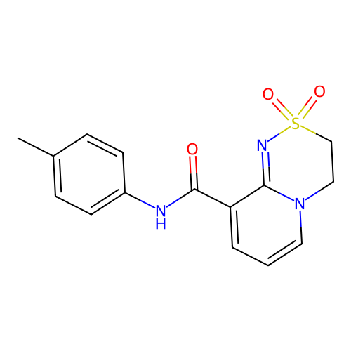 N-(4-methylphenyl)-2,2-dioxo-3,4-dihydropyrido[2,1-c][1,2,4]thiadiazine-9-carboxamide structure