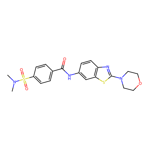 4-(dimethylsulfamoyl)-N-(2-morpholin-4-yl-1,3-benzothiazol-6-yl)benzamide structure