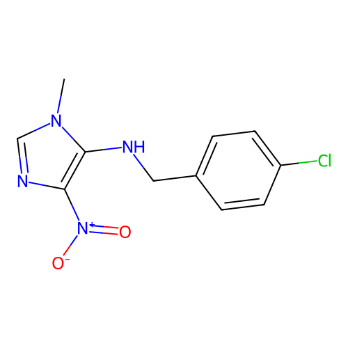 n-(4-Chlorobenzyl)-1-methyl-4-nitro-1h-imidazol-5-amine structure