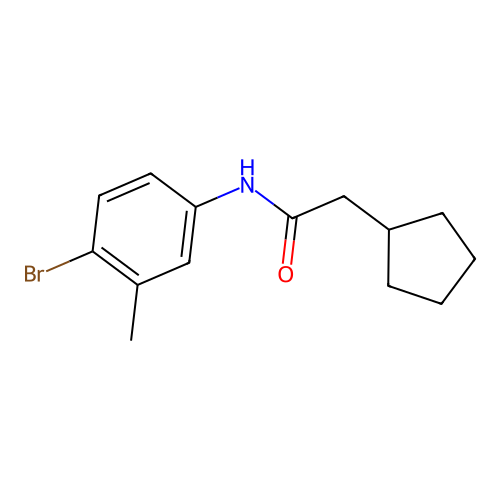 N-(4-bromo-3-methylphenyl)-2-cyclopentylacetamide structure