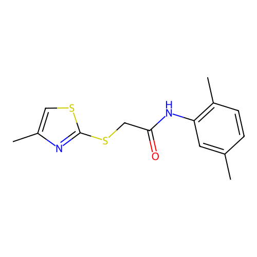N-(2,5-dimethylphenyl)-2-[(4-methyl-1,3-thiazol-2-yl)sulfanyl]acetamide structure