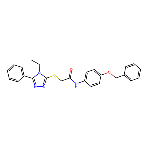2-[(4-ethyl-5-phenyl-1,2,4-triazol-3-yl)sulfanyl]-N-(4-phenylmethoxyphenyl)acetamide structure