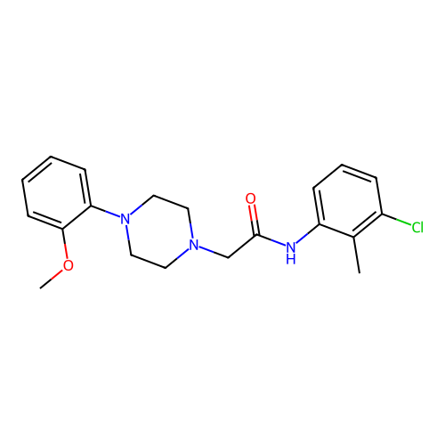 N-(3-chloro-2-methylphenyl)-2-[4-(2-methoxyphenyl)piperazin-1-yl]acetamide structure
