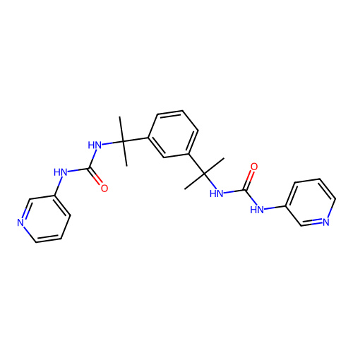 1,1'-(1,3-Phenylenebis(propane-2,2-diyl))bis(3-(pyridin-3-yl)urea) structure