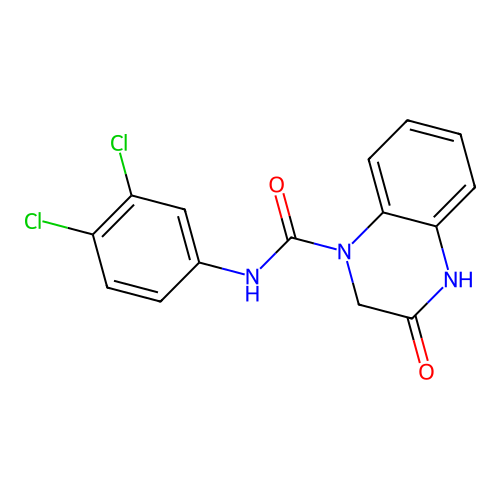 N-(3,4-dichlorophenyl)-3-oxo-3,4-dihydroquinoxaline-1(2H)-carboxamide structure
