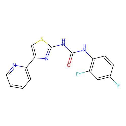 1-(2,4-Difluorophenyl)-3-[4-(2-pyridinyl)-2-thiazolyl]urea structure