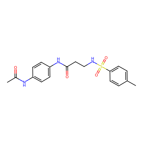 N-(4-acetamidophenyl)-3-(4-methylbenzenesulfonamido)propanamide structure