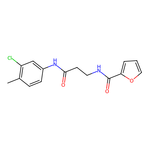 N-[3-(3-chloro-4-methylanilino)-3-oxopropyl]furan-2-carboxamide structure