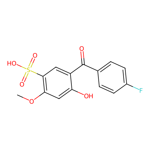 5-(4-Fluorobenzoyl)-4-hydroxy-2-methoxybenzenesulphonic acid structure