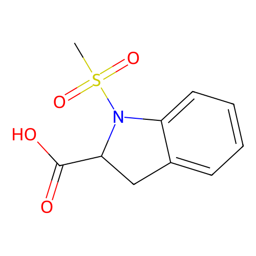 1-Methylsulfonyl-2,3-dihydroindole-2-carboxylic acid structure