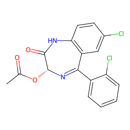 Lorazepam acetate, (R)- structure