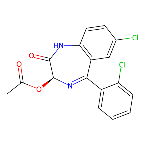 Lorazepam acetate, (S)- structure