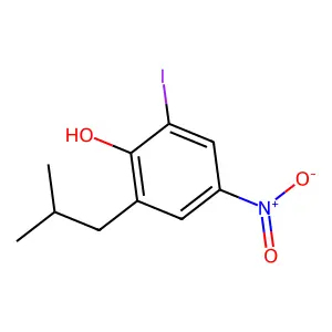 Phenol, 2-iodo-6-(2-methylpropyl)-4-nitro- structure