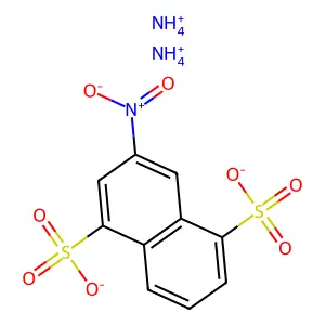 1,5-Naphthalenedisulfonic acid, 3-nitro-, ammonium salt (1:2) structure