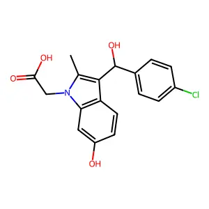 1H-Indole-1-acetic acid, 3-((4-chlorophenyl)hydroxymethyl)-6-hydroxy-2-methyl- structure